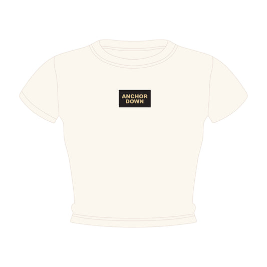 The Raegan Ribbed Baby Tee Anchor Down Woven Label | Youth Bone