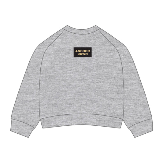 The Ava Airy Crewneck Anchor Down Woven Label | Heather Grey