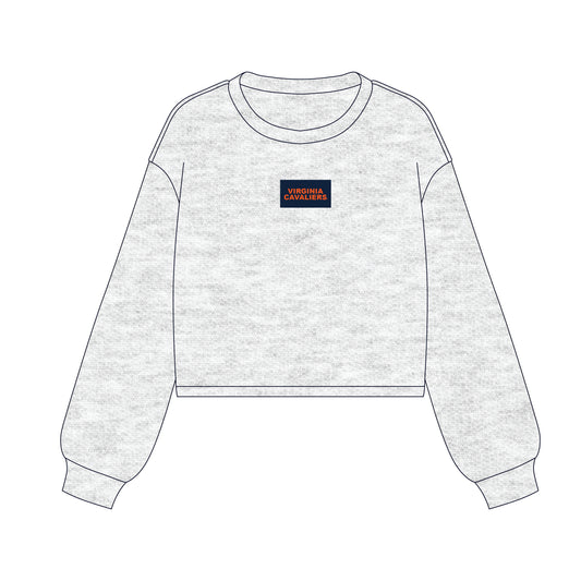 The Becca Boxy Crewneck Virginia Cavaliers Woven Label | Ash