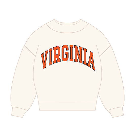 The Madi Classic Mockneck Virginia Applique | Bone