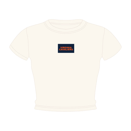 The Raegan Ribbed Baby Tee Virginia Cavaliers Label | Bone