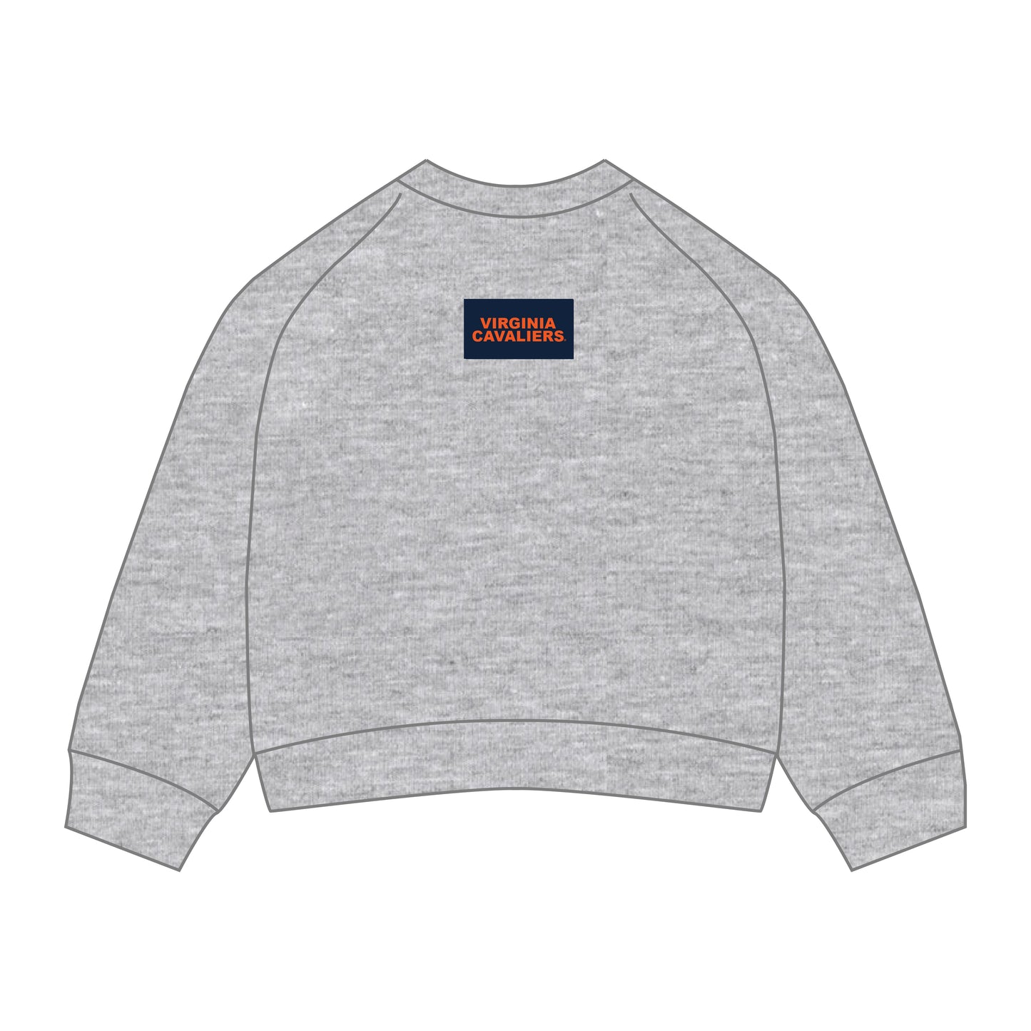 The Ava Airy Crewneck Virginia Cavaliers Woven Label | Youth Heather Grey