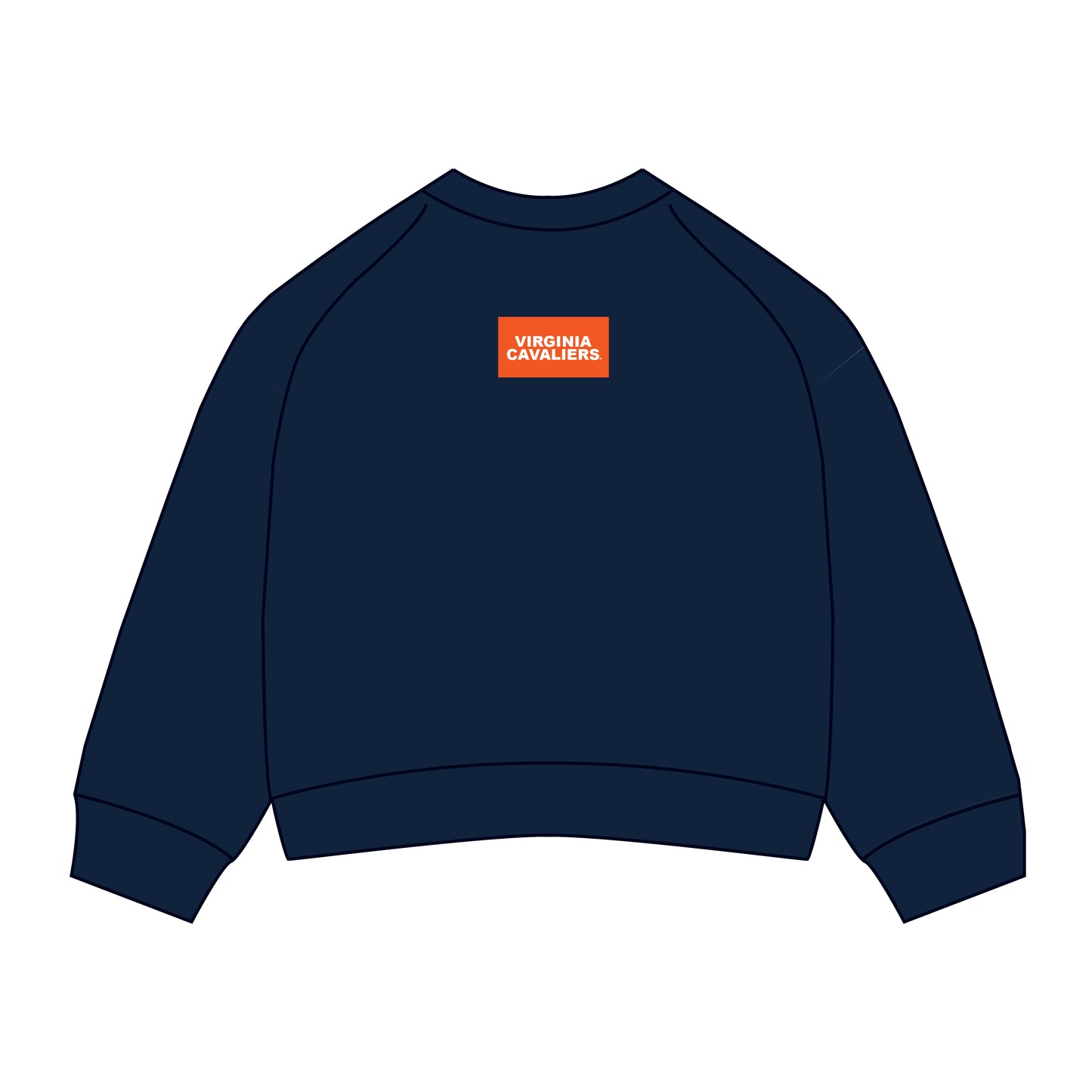 The Ava Airy Crewneck Virginia Cavaliers Woven Label | Youth Navy