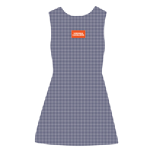 The Grace Gingham Dress Virginia Cavaliers Woven Label | Navy