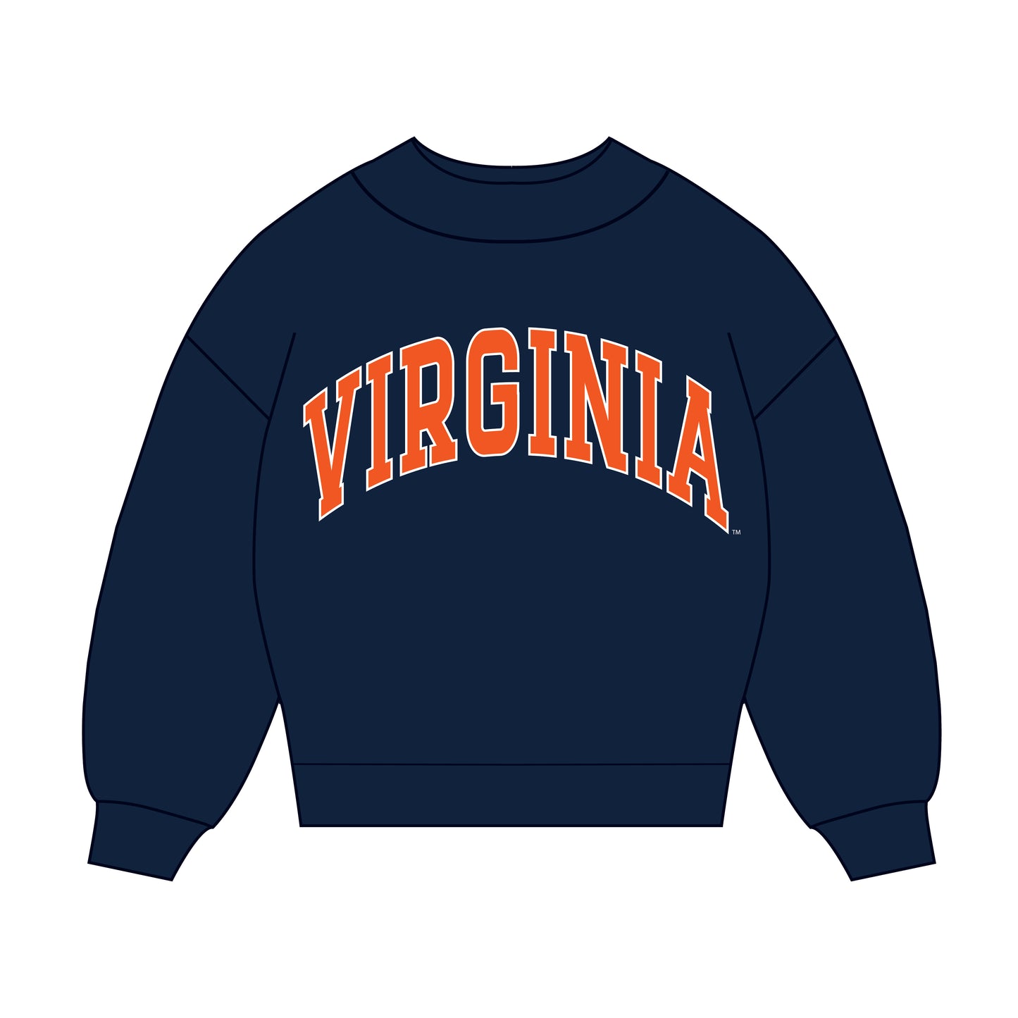 The Madi Classic Mockneck Virginia Applique | Youth Navy