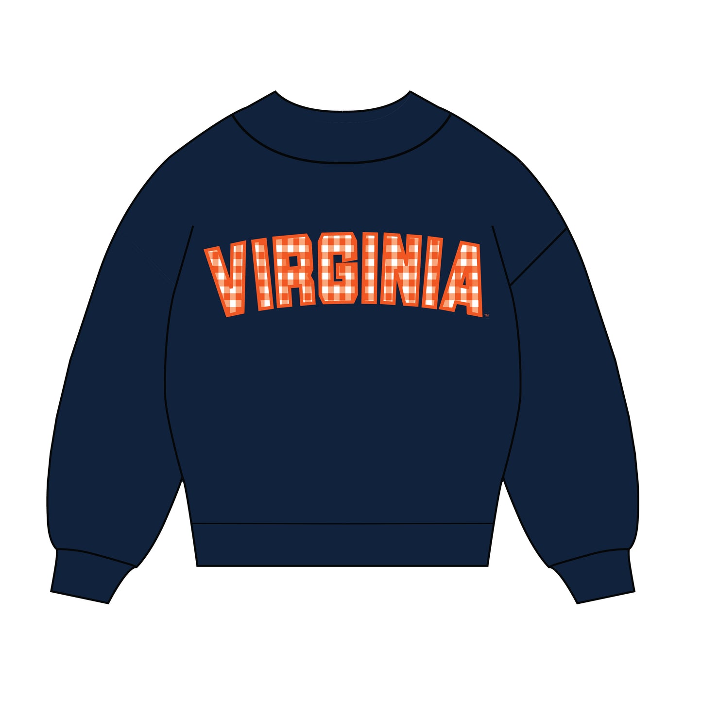 The Mallory Gingham Mockneck Virginia | Navy
