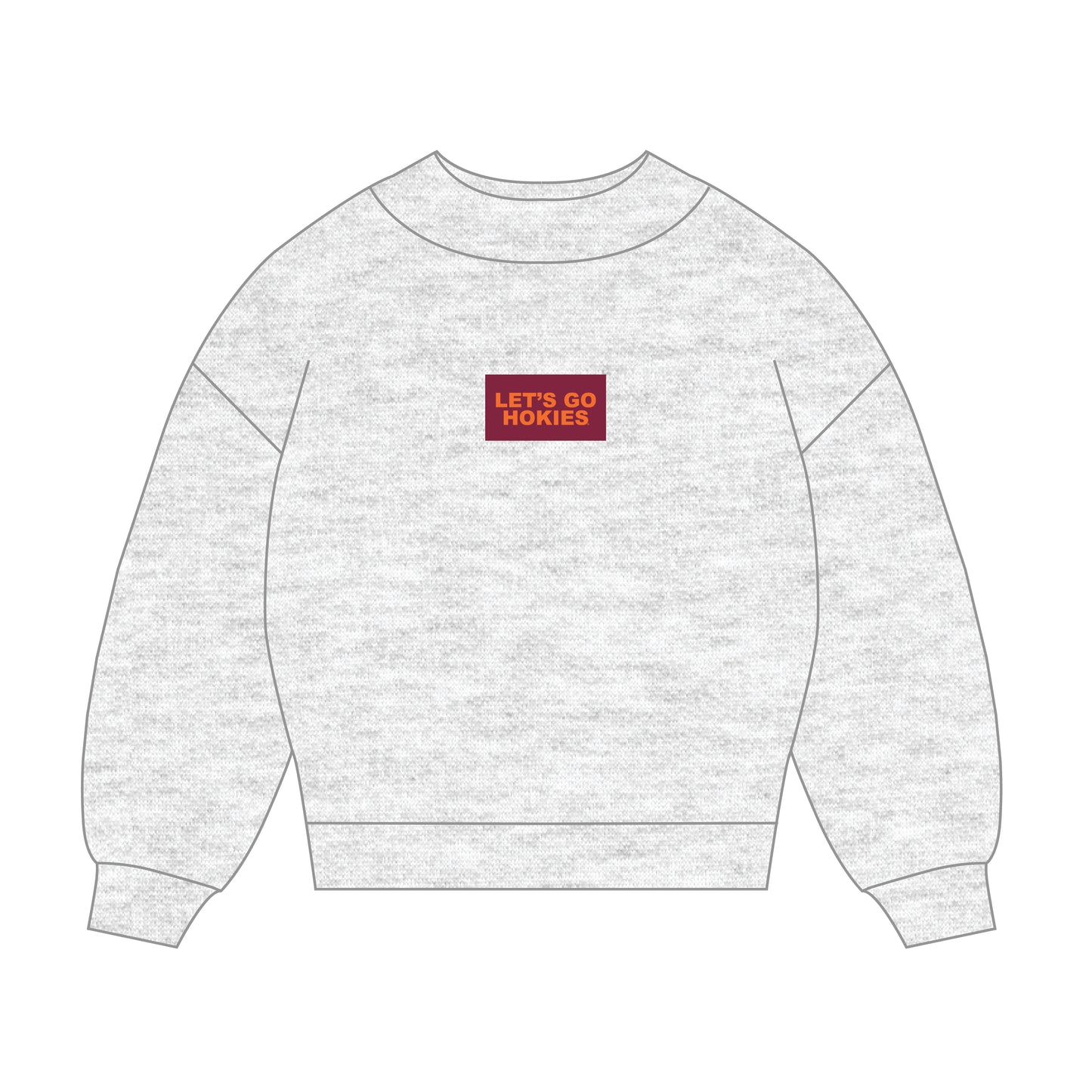 The Mary Mockneck Let's Go Hokies Woven Label | Youth Ash