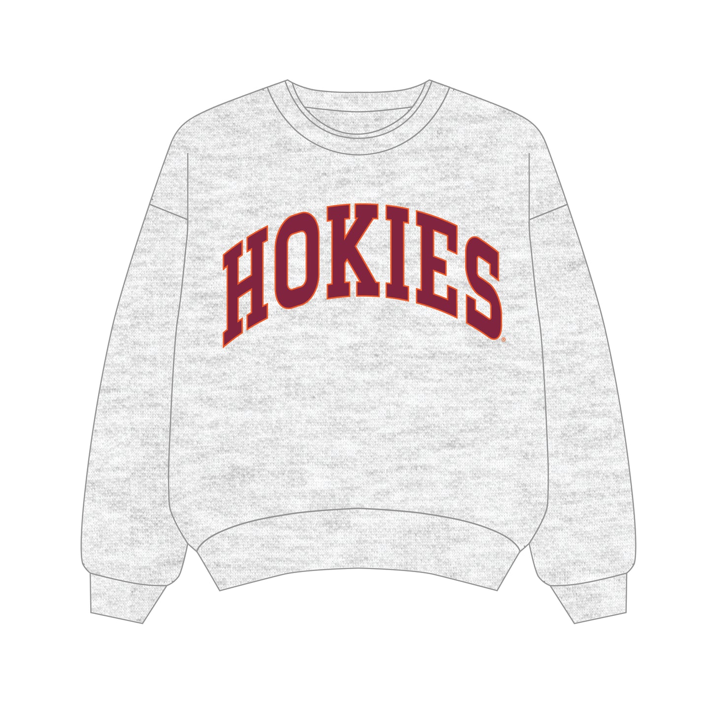The Olivia Oversized Crewneck Virginia Tech | Ash