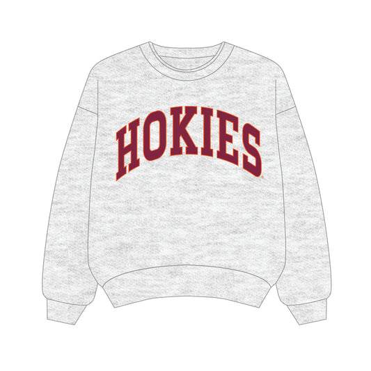 The Olivia Oversized Crewneck Virginia Tech | Youth Ash