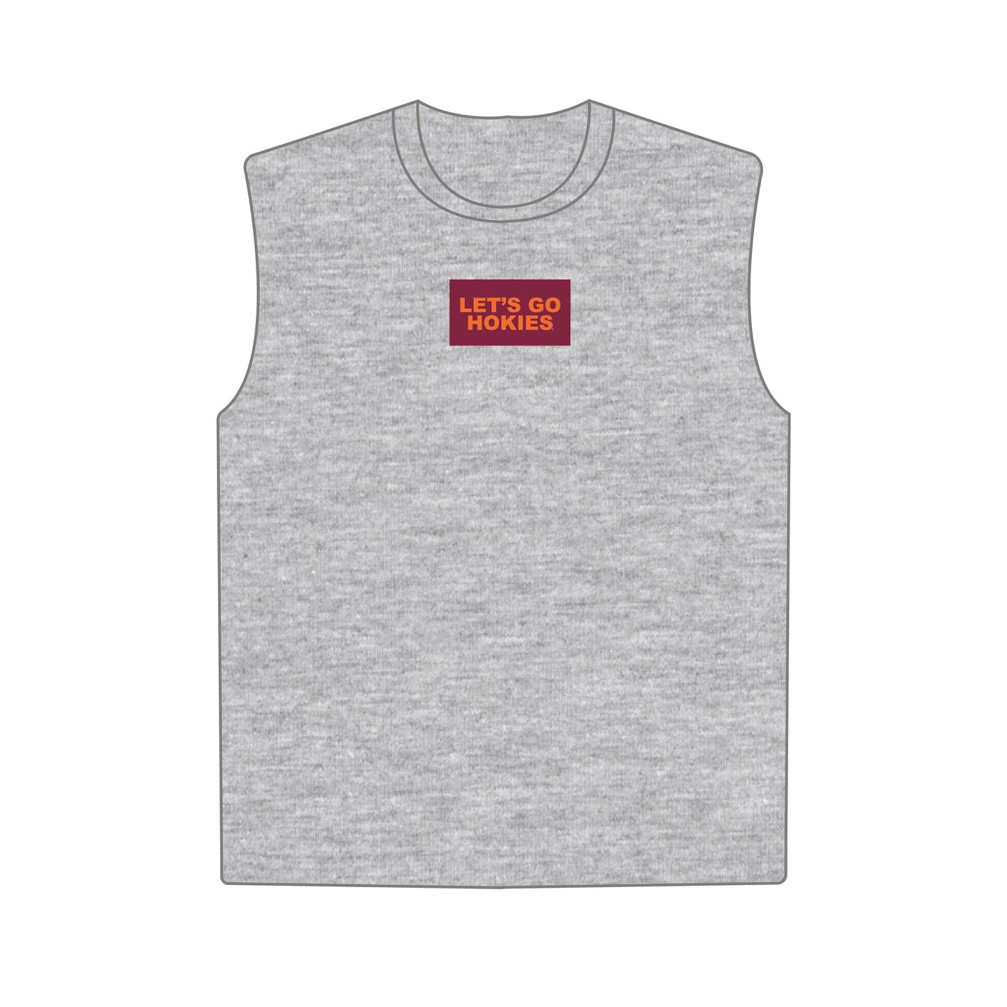 The Anna Active Tank Let's Go Hokies Woven Label | Heather Grey