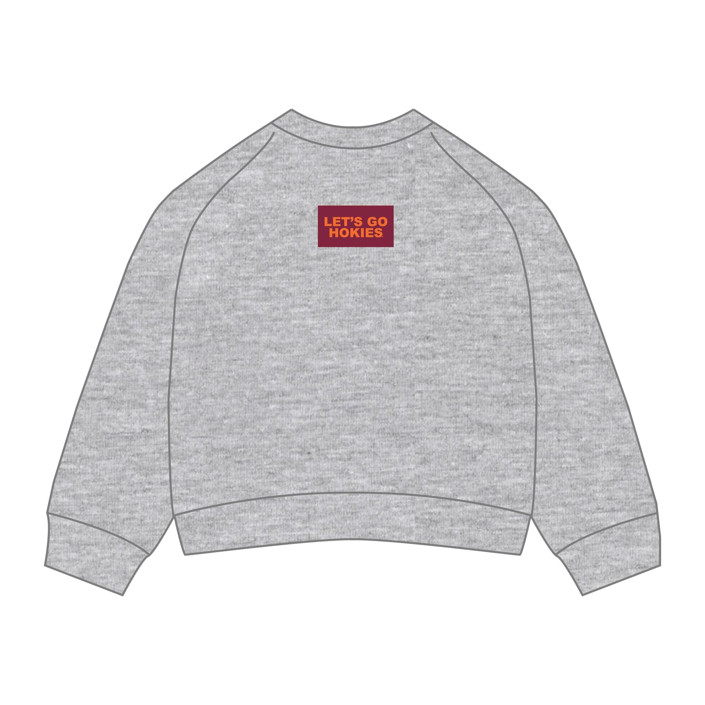 The Ava Airy Crewneck Let's Go Hokies Woven Label | Heather Grey
