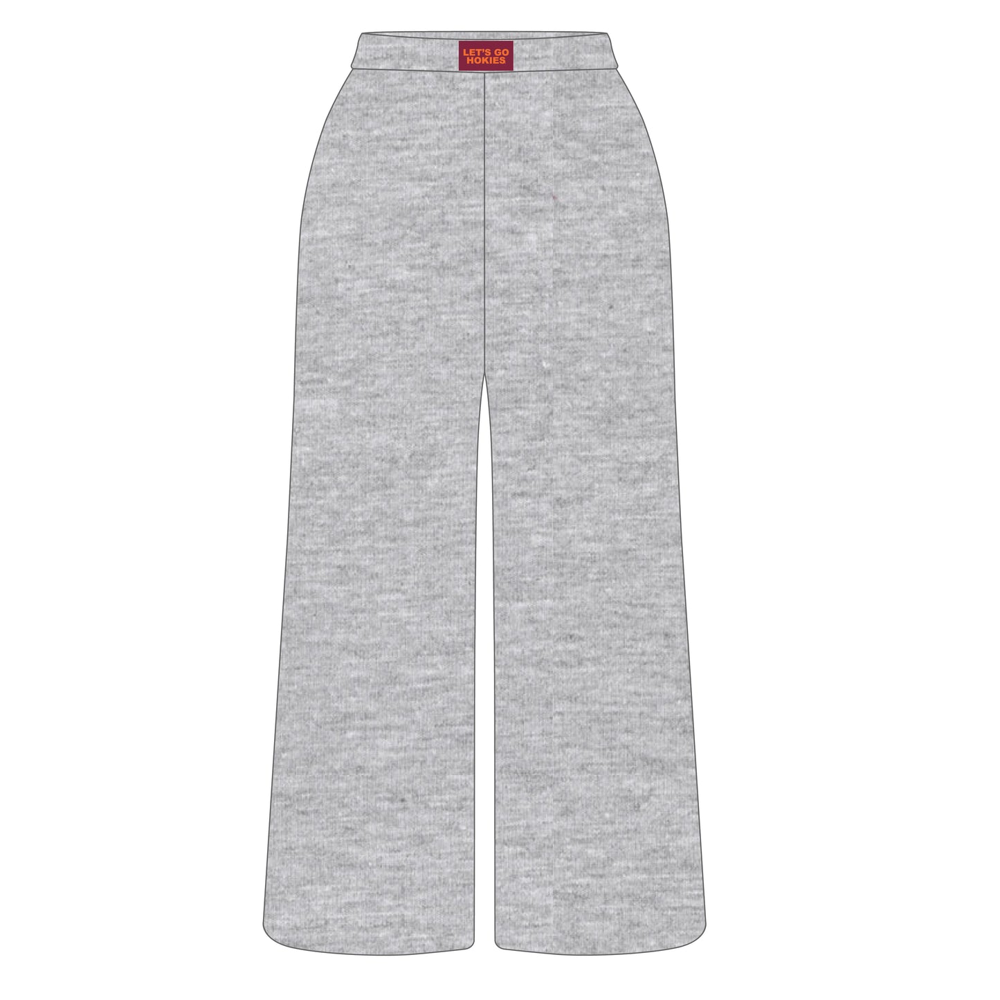 The Ava Airy Pants Let's Go Hokies Woven Label | Heather Grey