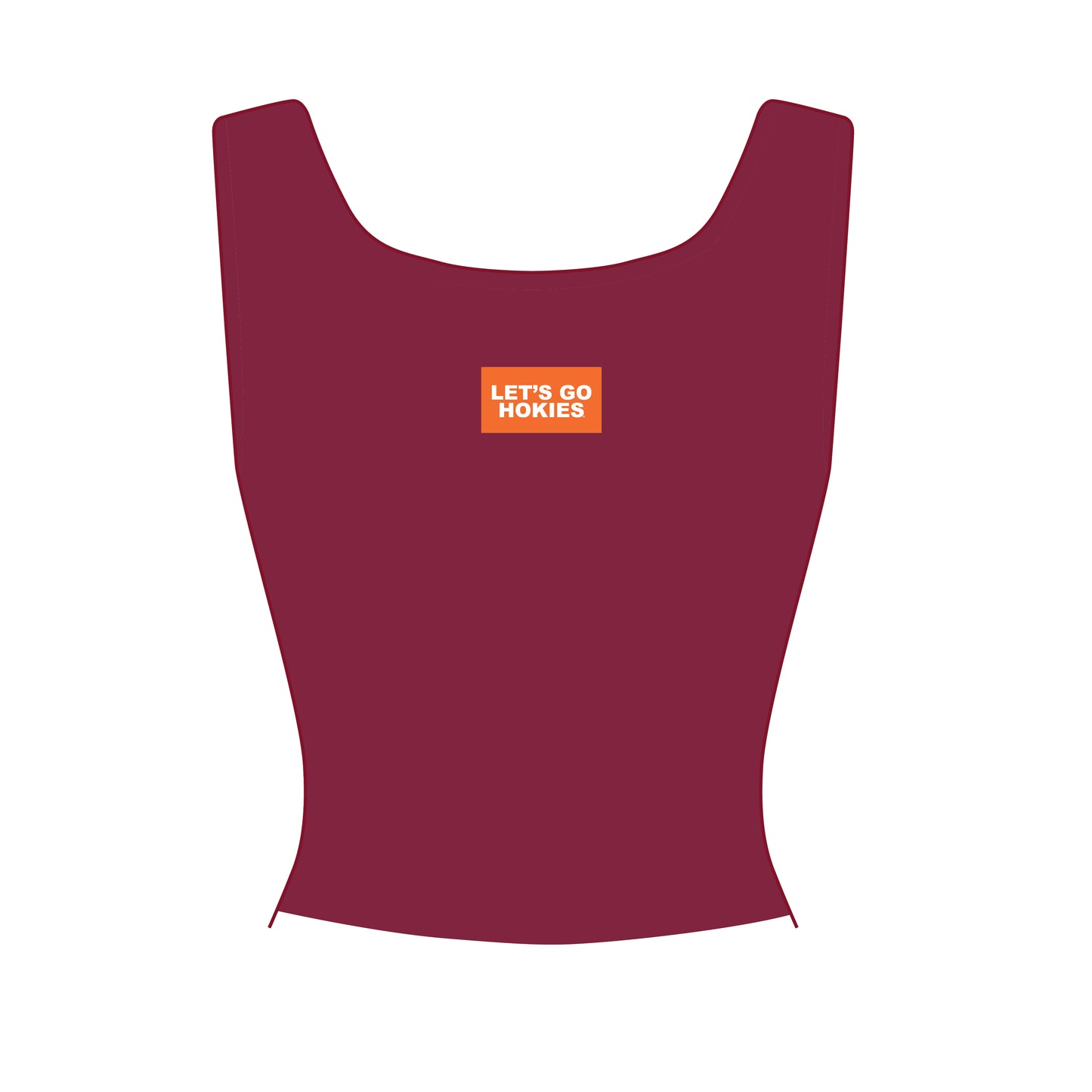 The Alli Ribbed Tank Let's Go Hokies Woven Label | Youth Maroon