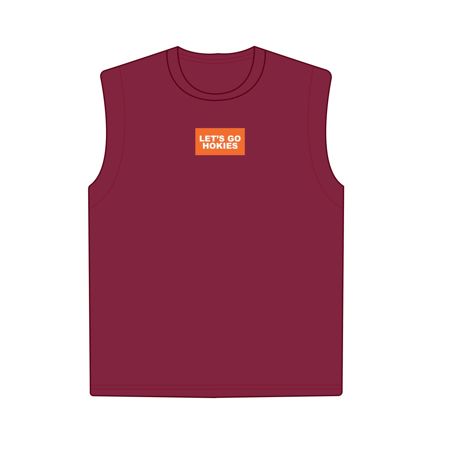The Anna Active Tank Let's Go Hokies Woven Label | Youth Maroon