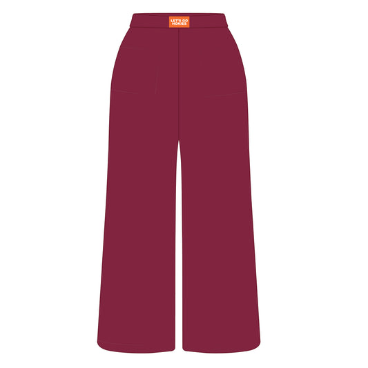 The Ava Airy Pants Let's Go Hokies Woven Label | Maroon