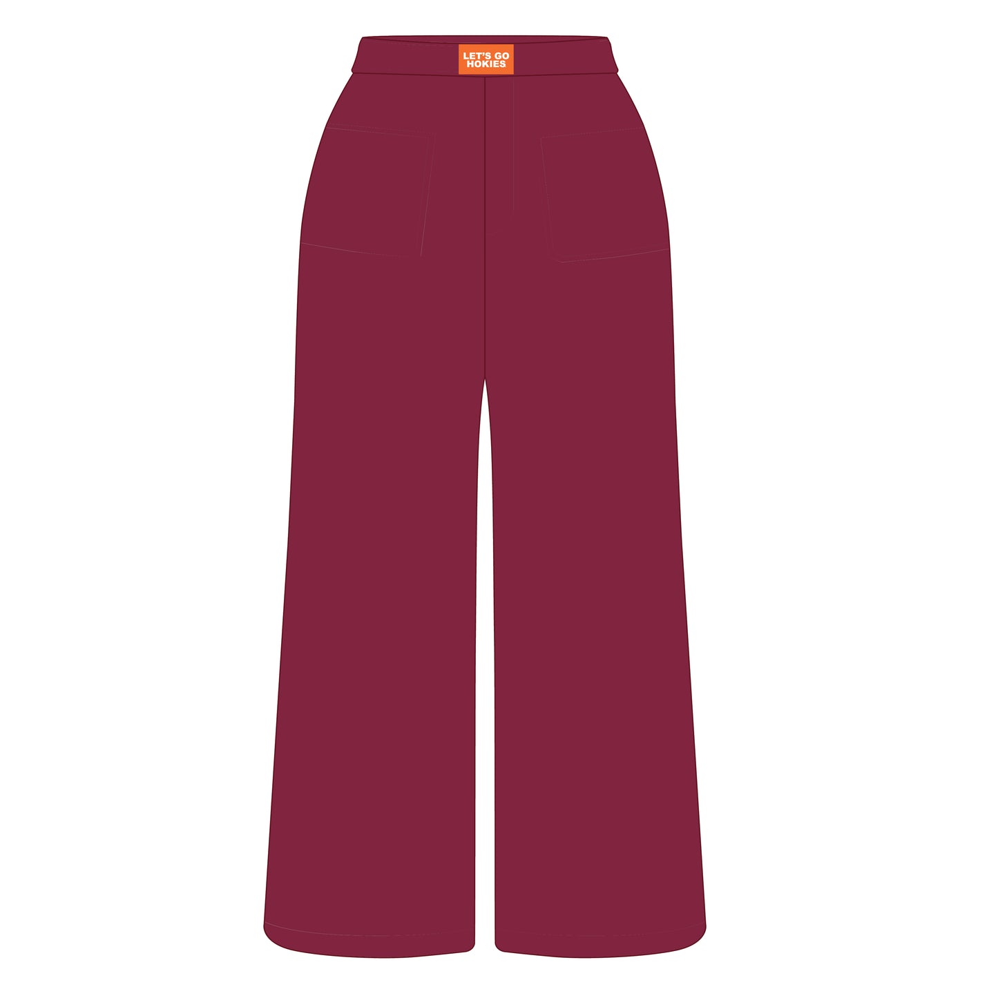 The Ava Airy Pants Let's Go Hokies Woven Label | Youth Maroon
