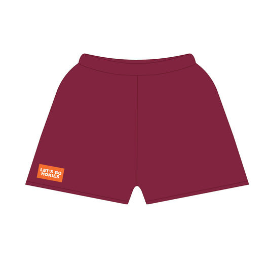 The Becca Shorts Let's Go Hokies Woven Label | Maroon