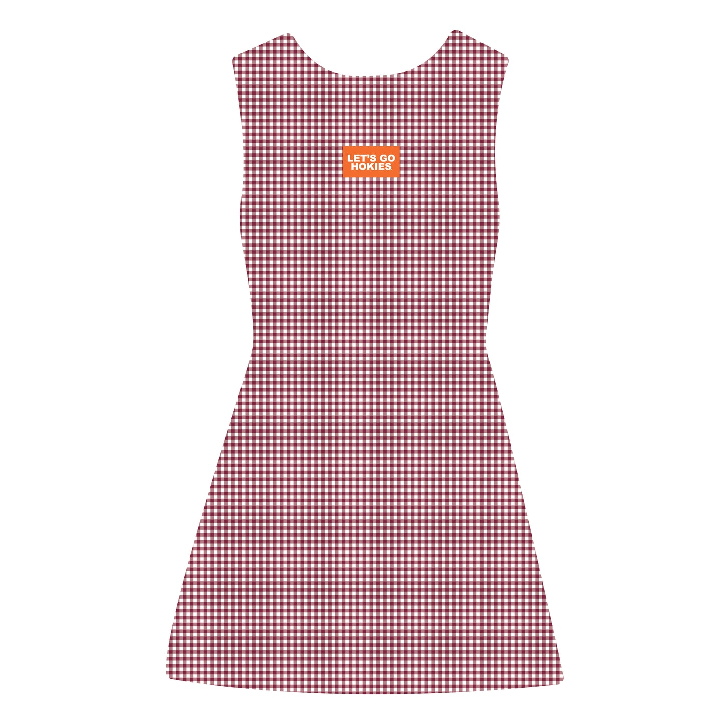 The Grace Gingham Dress Let's Go Hokies Woven Label | Maroon