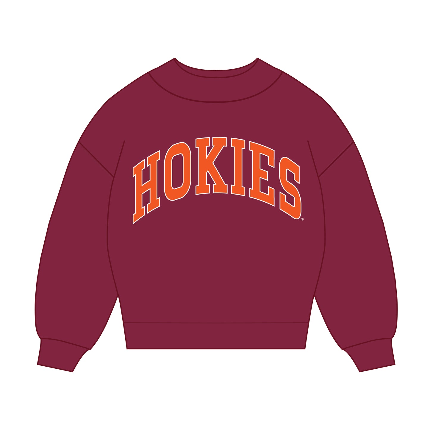 The Madi Classic Mockneck Hokies Applique | Maroon