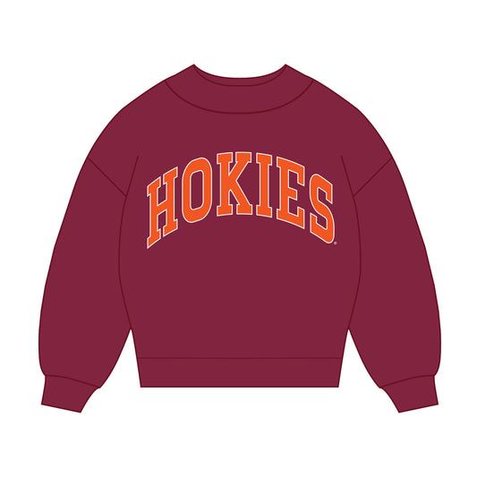 The Madi Classic Mockneck Hokies Applique | Youth Maroon