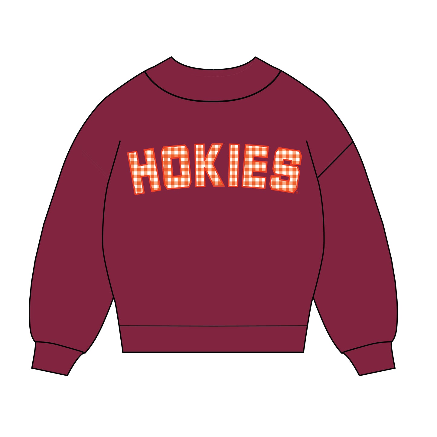 The Mallory Gingham Mockneck Virginia Tech | Youth Maroon
