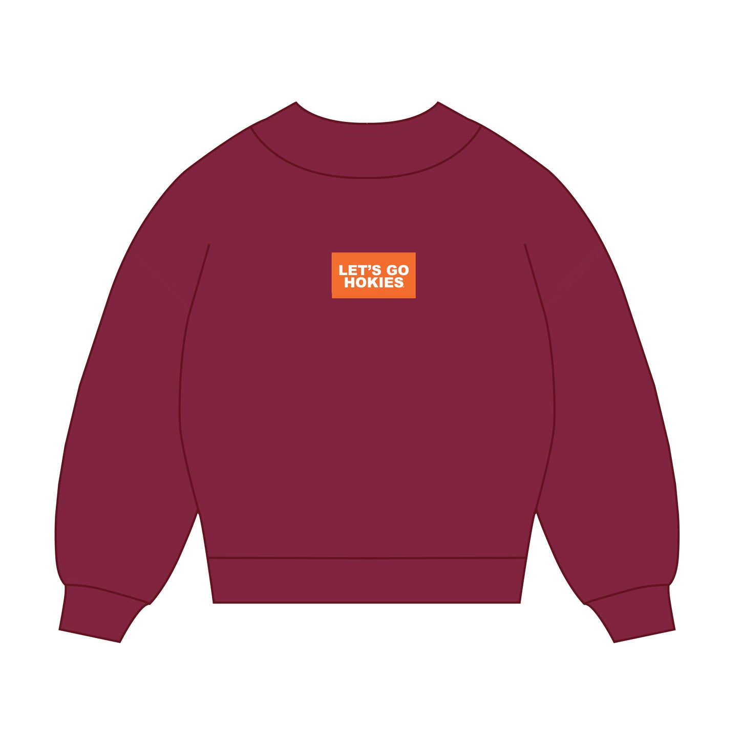 The Mary Mockneck Let's Go Hokies Woven Label | Maroon