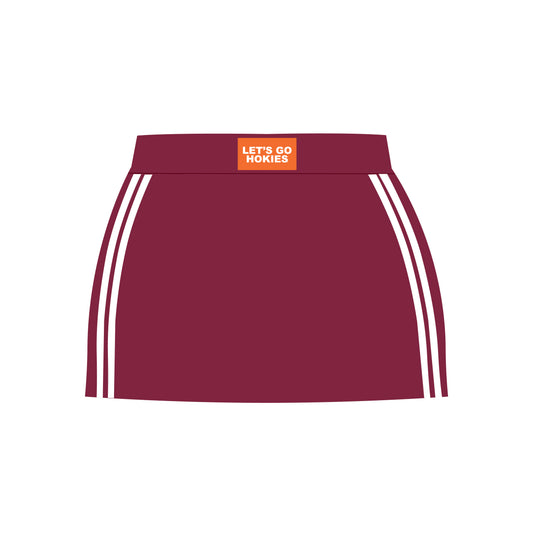 The Savannah Sporty Skort Let's Go Hokies Woven Label | Youth Maroon
