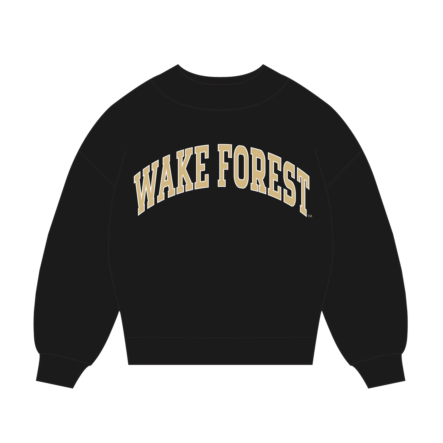 The Madi Classic Mockneck Wake Forest Applique | Youth Black