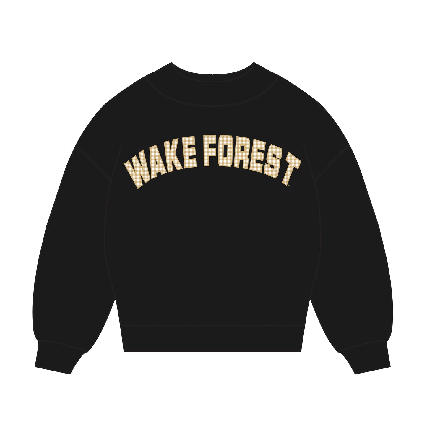 The Mallory Gingham Mockneck Wake Forest | Youth Black