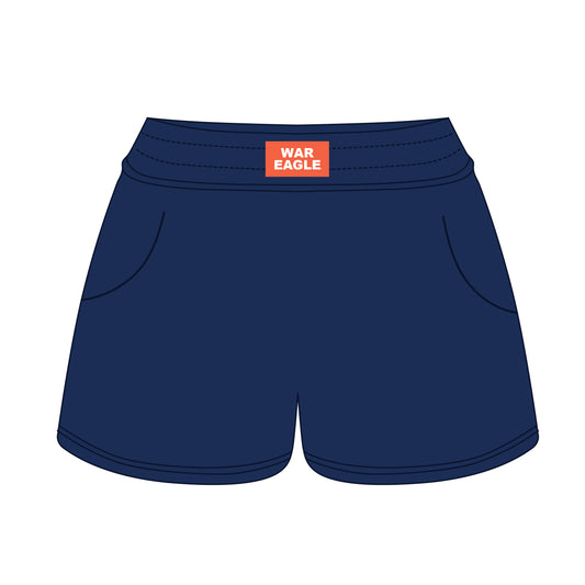 The Ava Airy Shorts War Eagle Woven Label | Navy