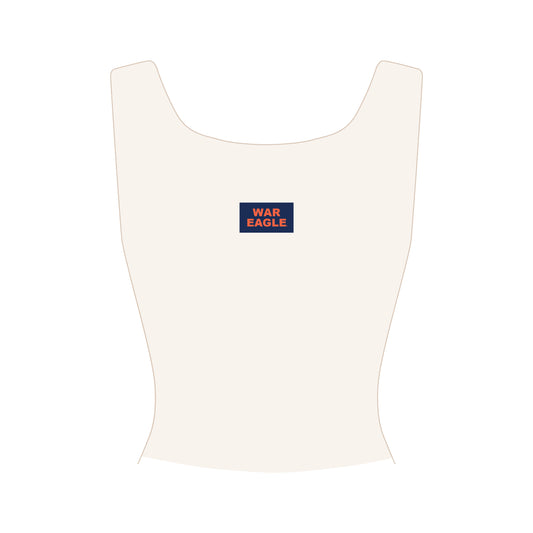 The Alli Airy Tank War Eagle Woven Label  | Bone