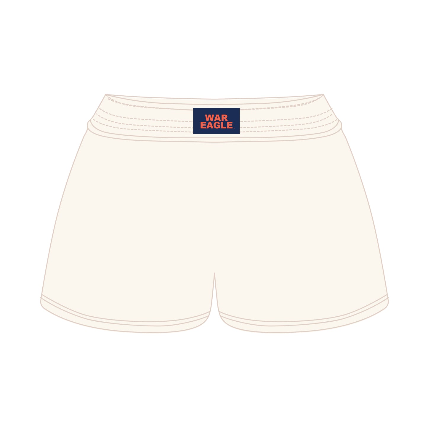 The Liz Nylon Shorts War Eagle Woven Label | Bone