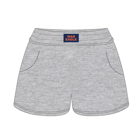 The Ava Airy Shorts War Eagle Woven Label | Heather Grey