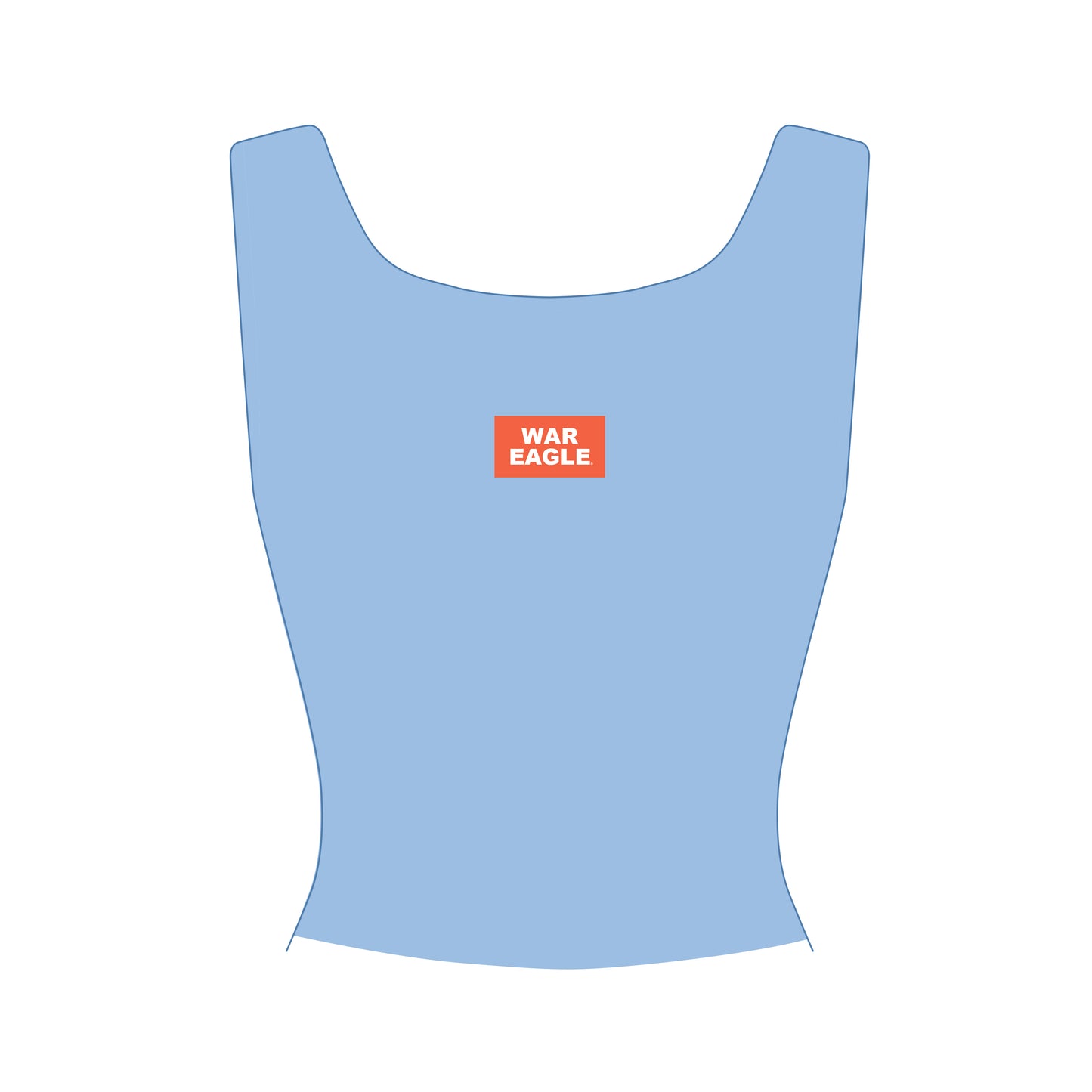 The Alli Airy Tank War Eagle Woven Label  | Light Blue