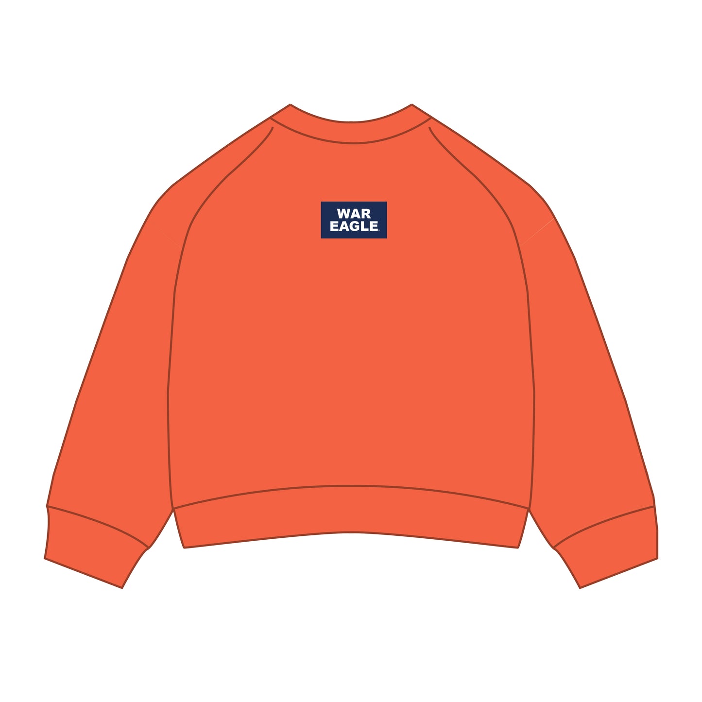 The Ava Airy Crewneck War Eagle Woven Label | Orange