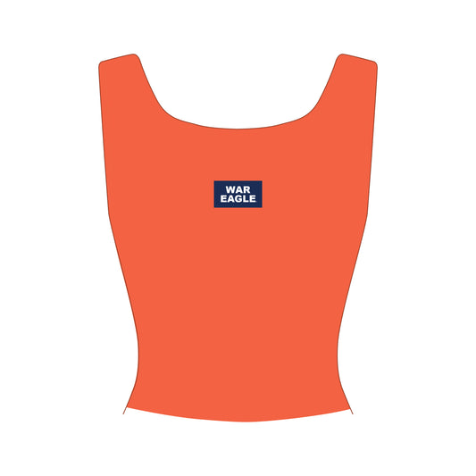 The Alli Ribbed Tank War Eagle Woven Label | Orange