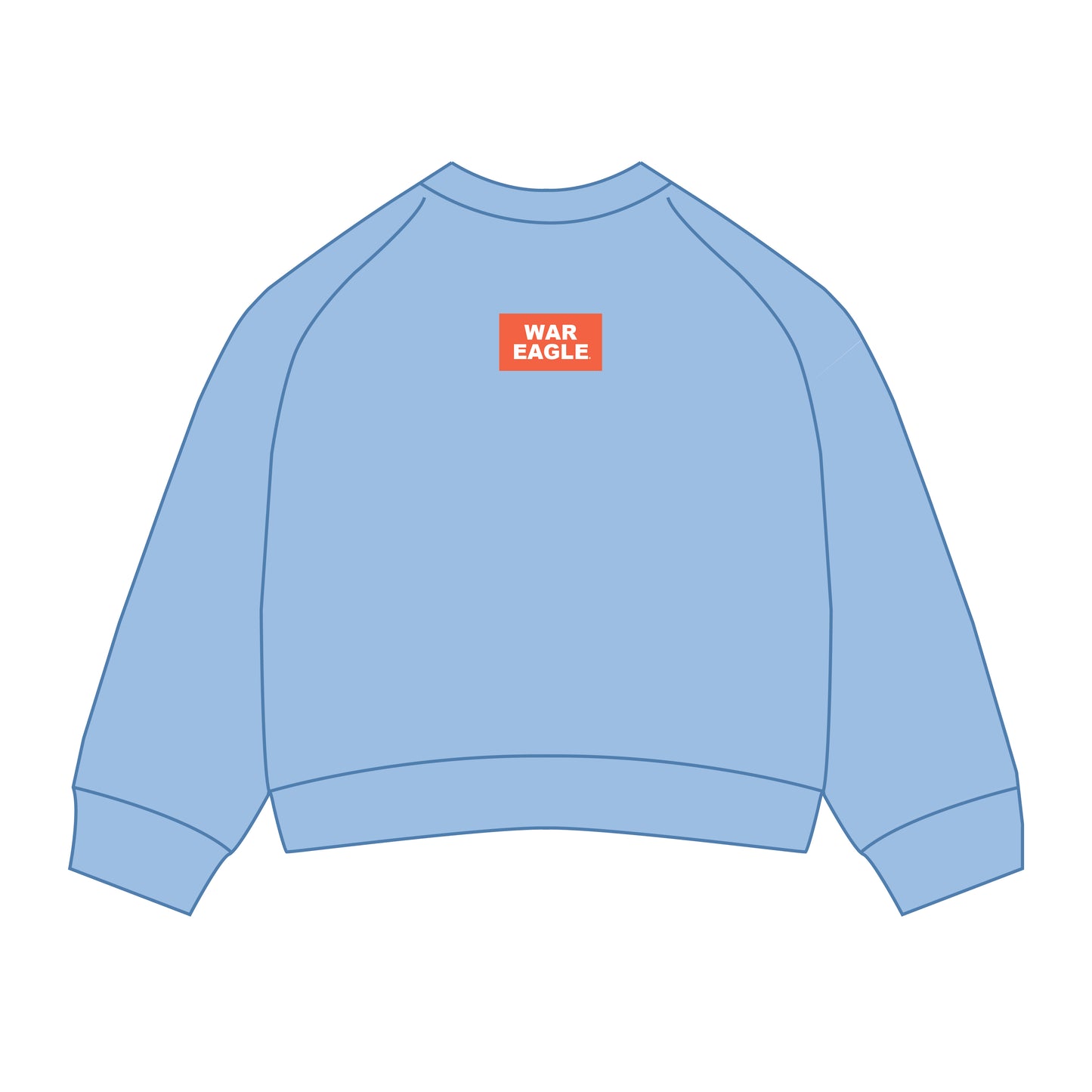 The Ava Airy Crewneck War Eagle Woven Label | Light Blue