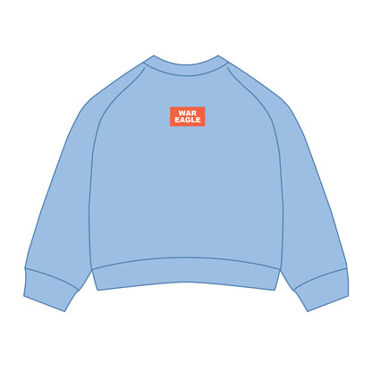 The Ava Airy Crewneck War Eagle Woven Label | Youth Light Blue