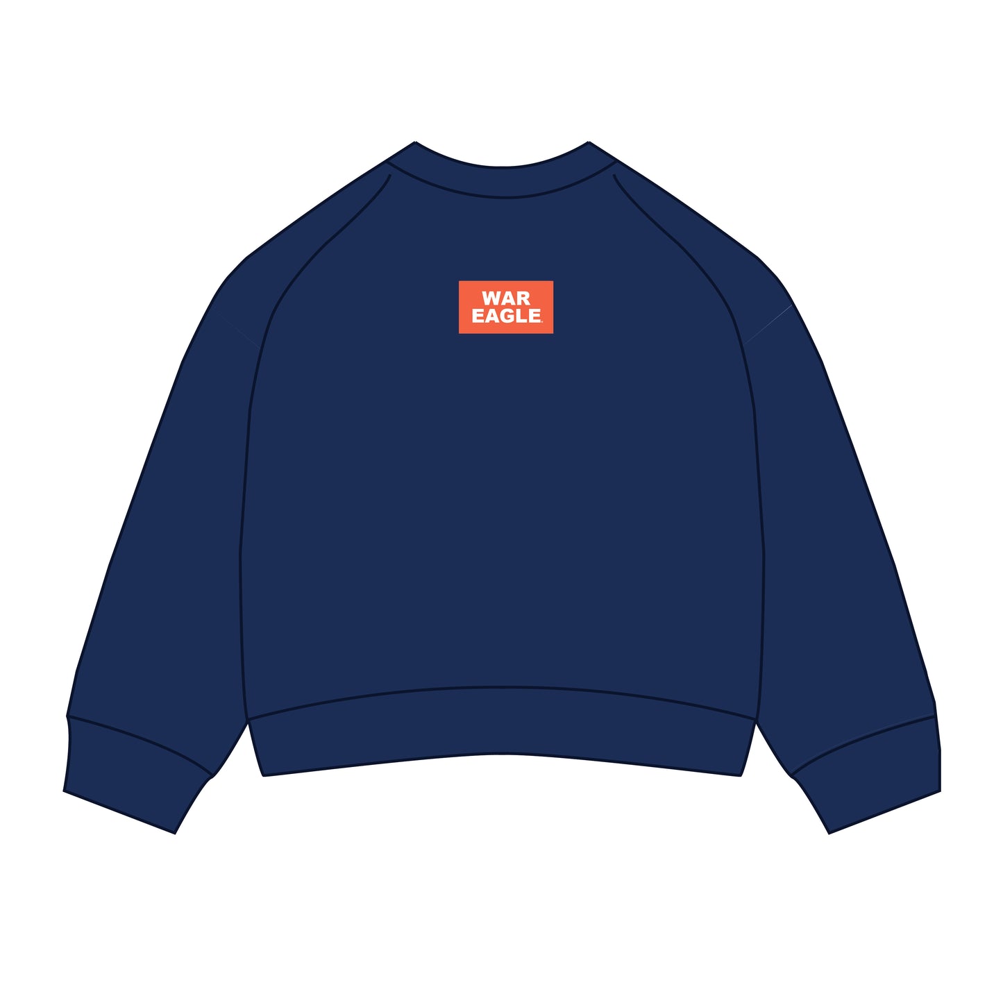 The Ava Airy Crewneck War Eagle Woven Label | Navy