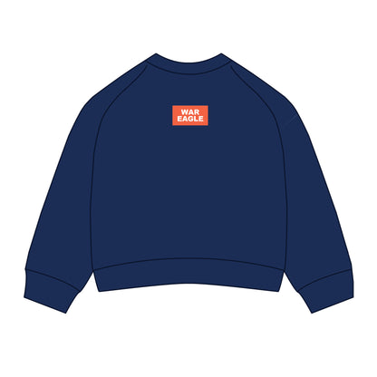 The Ava Airy Crewneck War Eagle Woven Label | Youth Navy