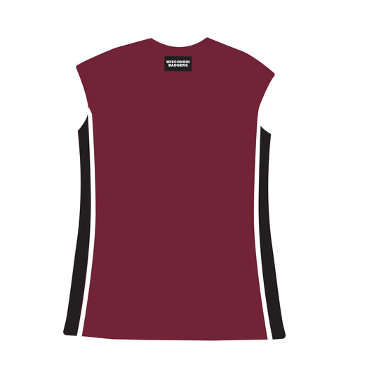 The Campbell Cap Sleeve Go Big Red Woven Label | Bright Red