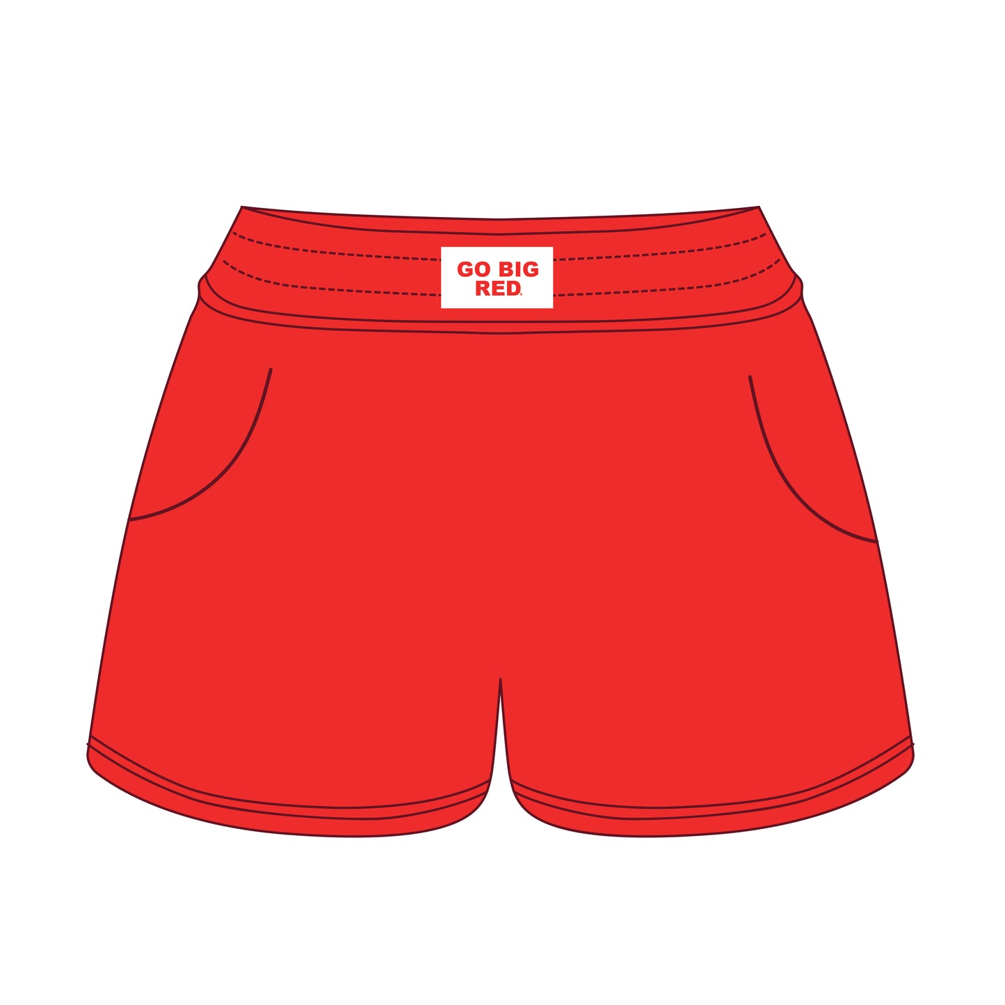 The Ava Airy Shorts Wisconsin Go Big Red Woven Label | Youth Bright Red