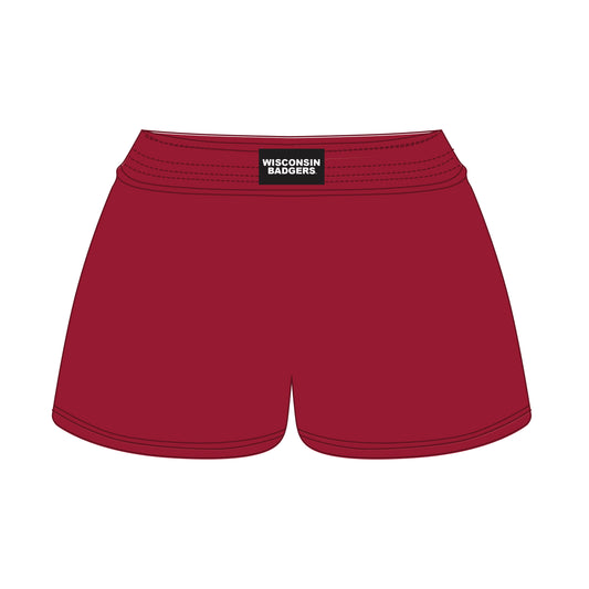 The Liz Nylon Shorts Deep Red | Wisconsin Badgers Woven Label