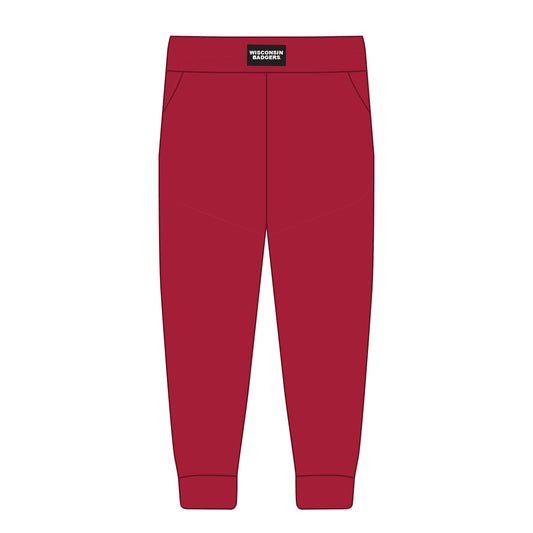 The Becca Joggers Wisconsin Badgers Woven Label | Deep Red