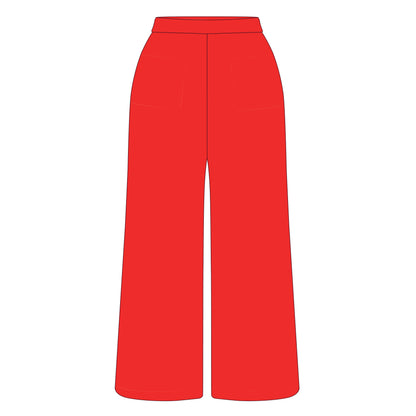 The Ava Airy Pants Go Big Red Woven Label | Bright Red