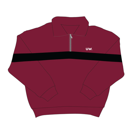 The Heather Half Zip Wisconsin | Maroon