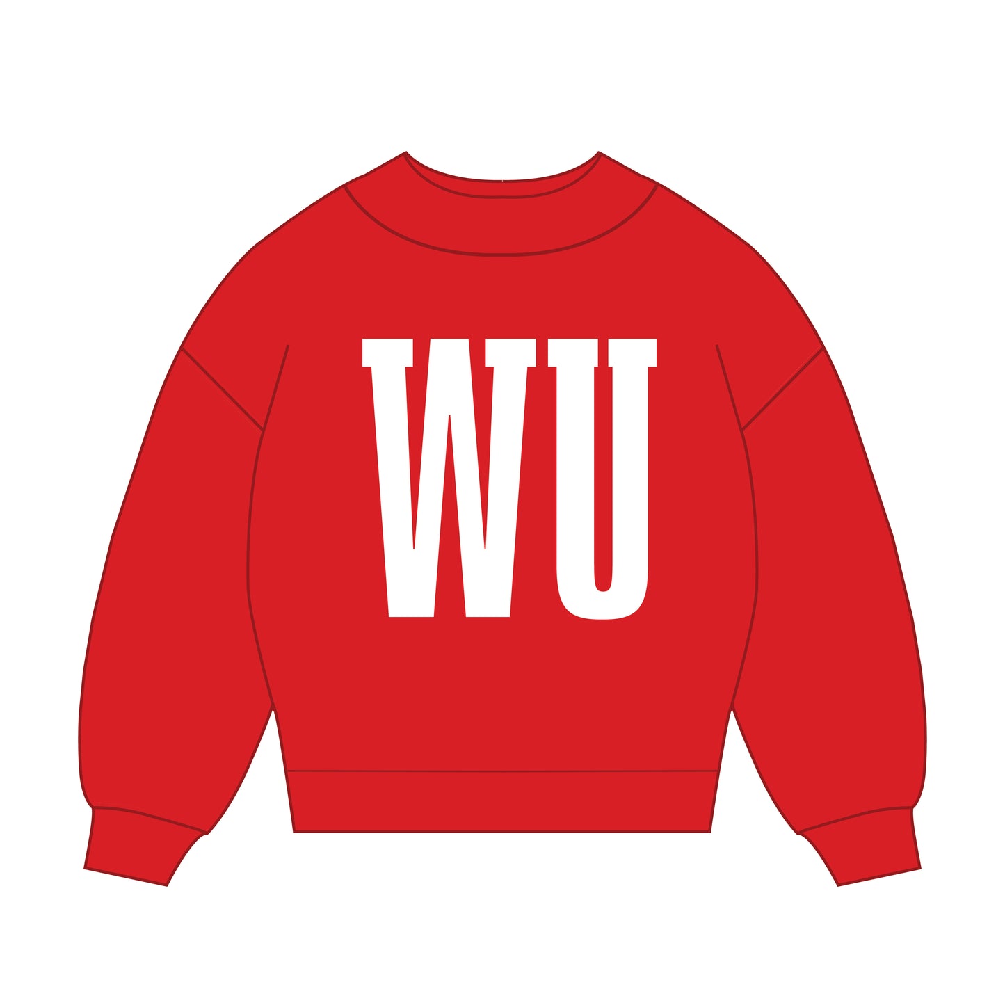 The Madi Varsity Mockneck Wisconsin | Bright Red