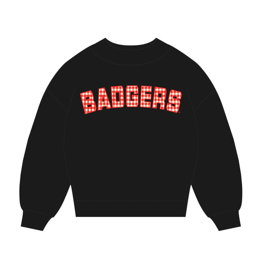 The Mallory Gingham Mockneck Wisconsin | Black