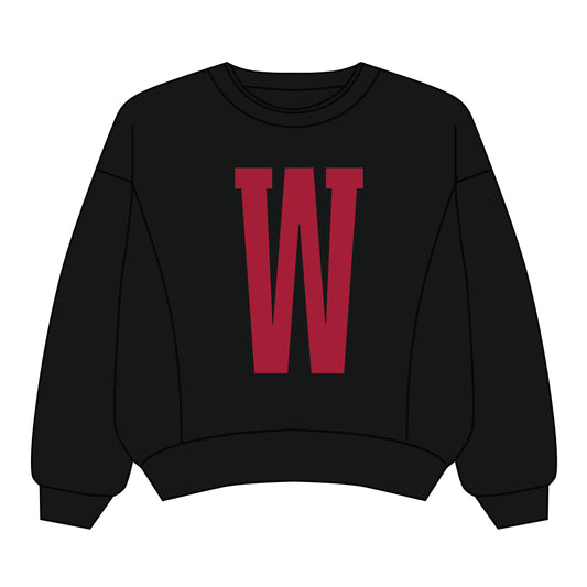 The Molly Cozy Crew Black Wisconsin | Youth Black