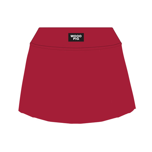 The Alli Tennis Skort Wooo Pig Woven Label | Youth Crimson